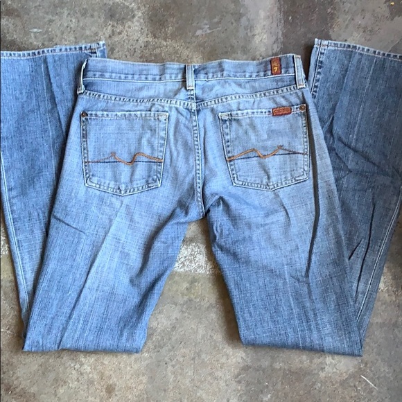 7 For All Mankind Bootcut Jeans Size 28 light wash - Picture 3 of 10